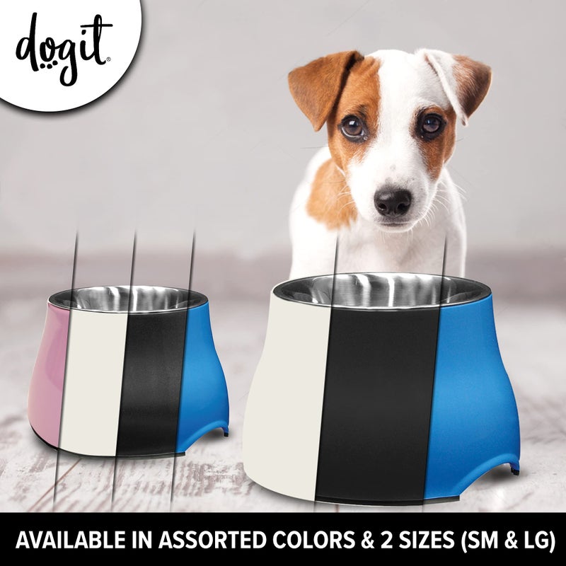 Dogit Elevated Dog Bowl, Stainless Steel Dog Food and Water Bowl for Large Dogs, White, 73753 - Image 5